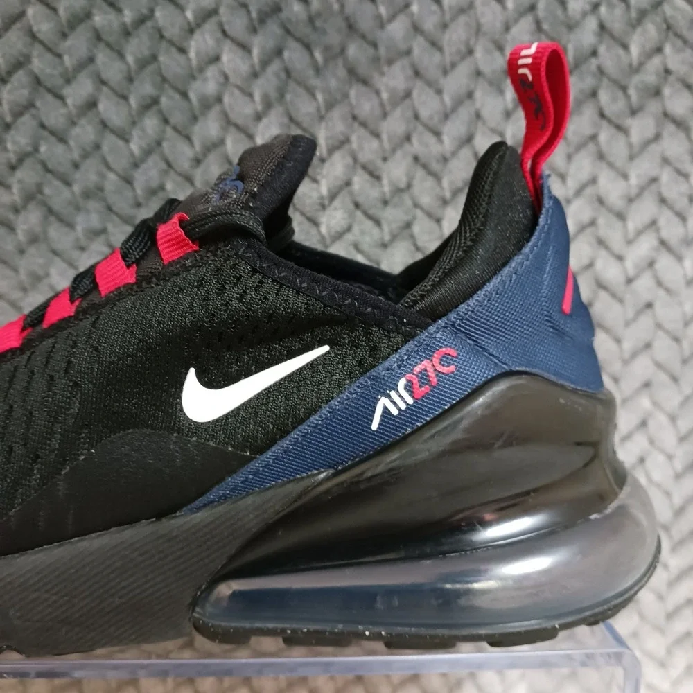 Nike Air Max 270 Black Midnight Navy Red GS Running Shoes Size 4.5Y Women's 6